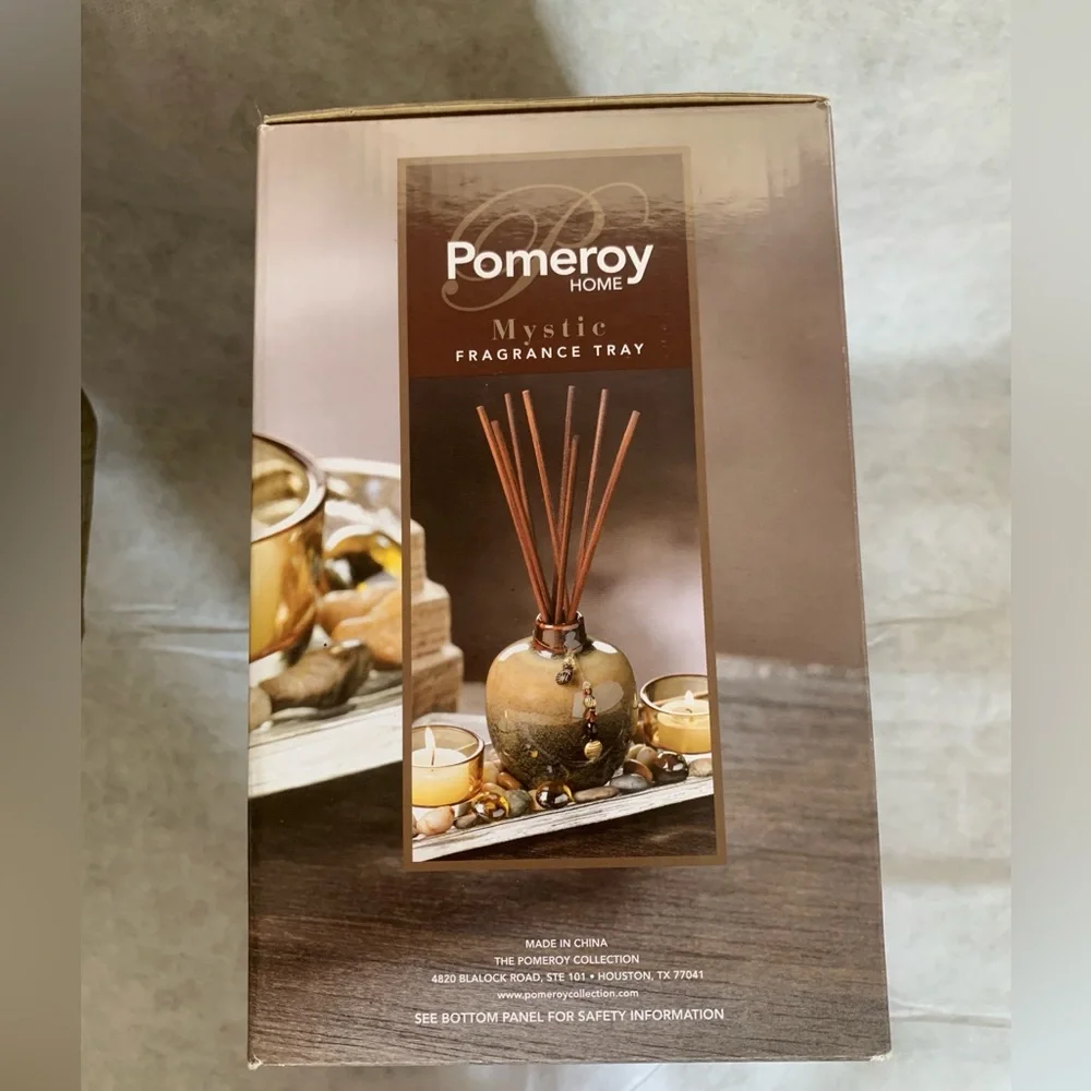 NIB Pomeroy Home Mystic Fragrance Tray – Sandalwood Falls Reed Diffuser & Candle